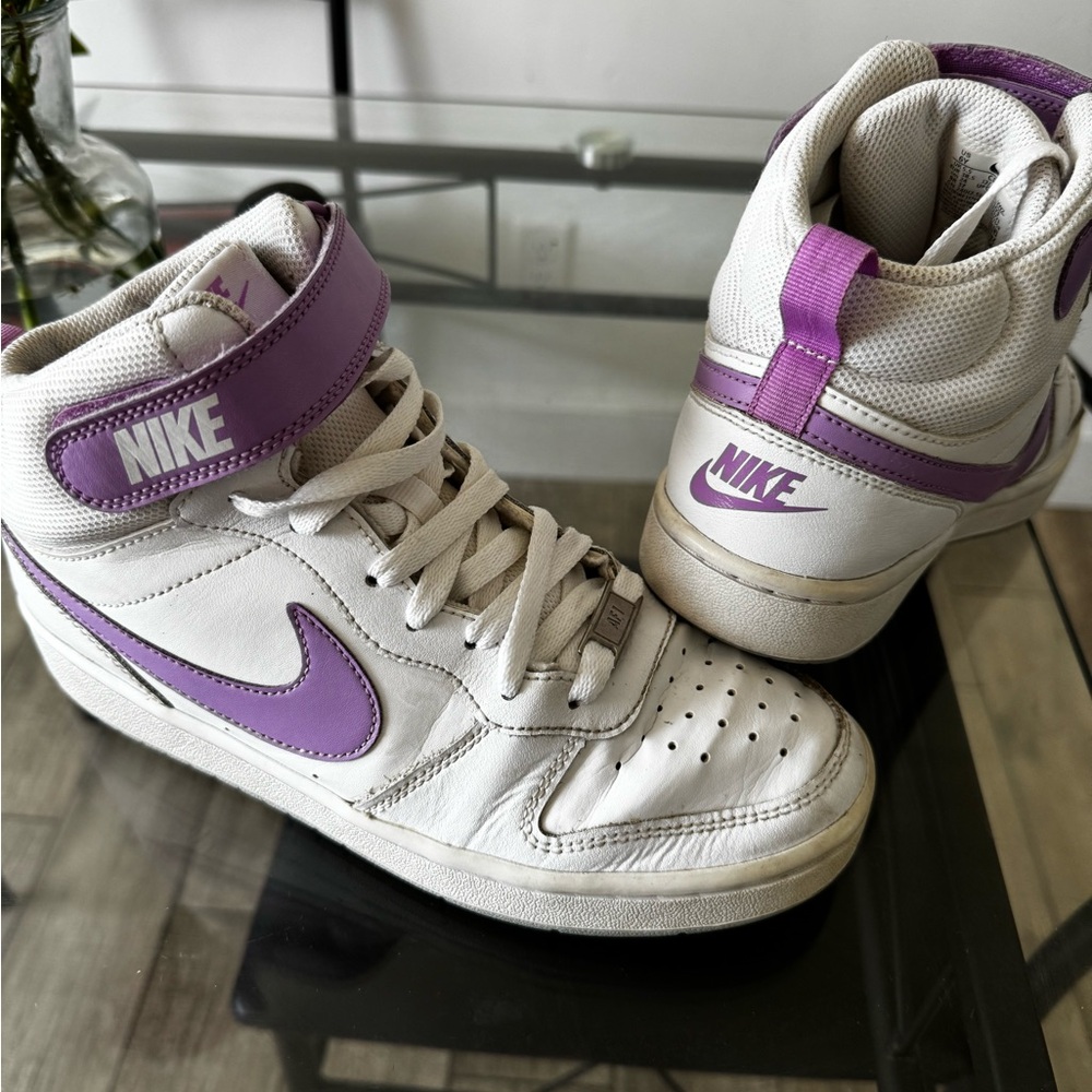 Nike Women's High-Top Sneakers - White and Purple